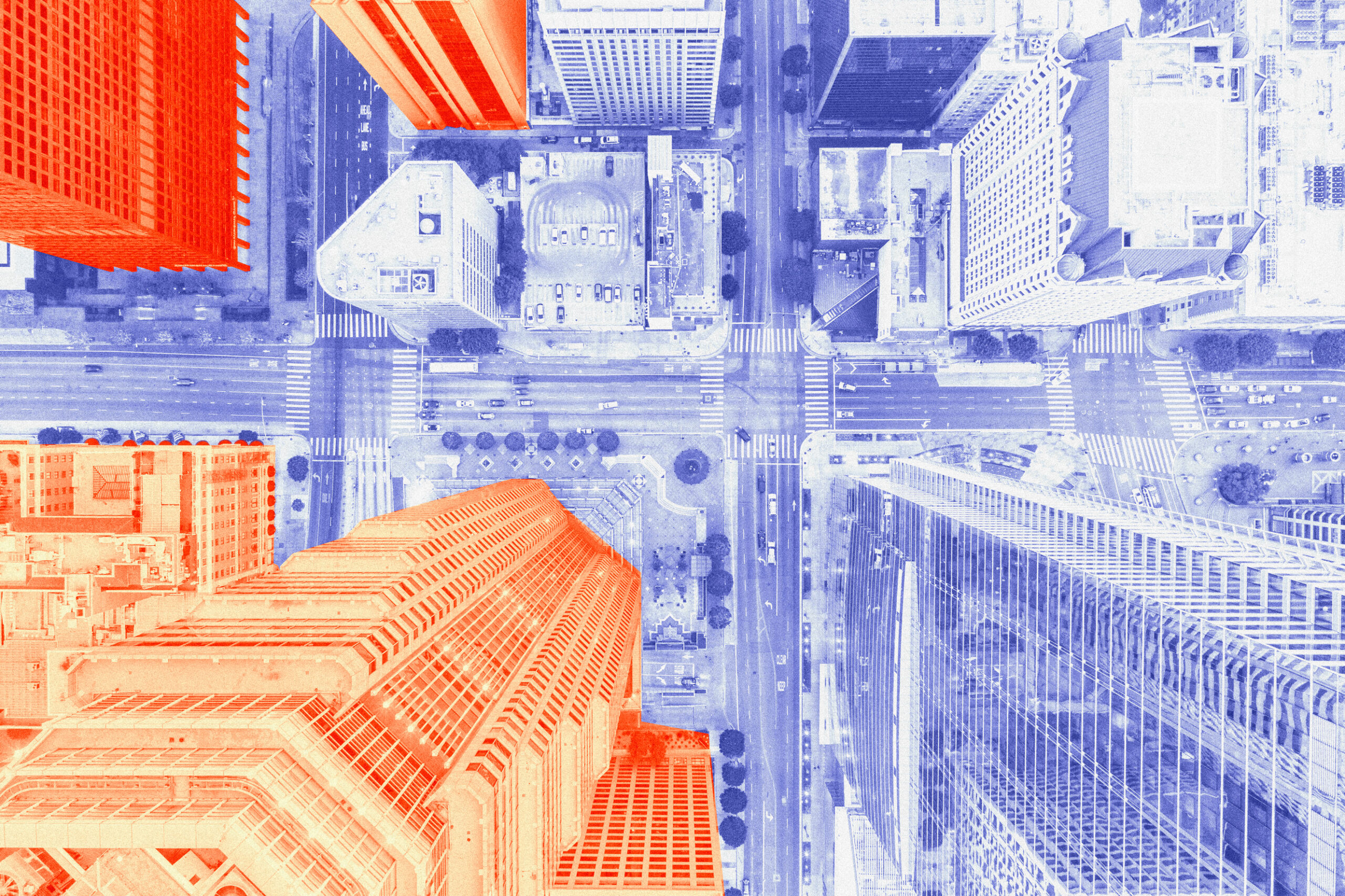 Aerial shot of buildings